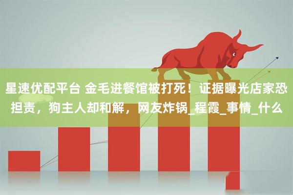星速优配平台 金毛进餐馆被打死！证据曝光店家恐担责，狗主人却和解，网友炸锅_程霞_事情_什么