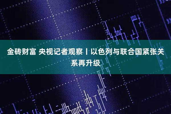 金砖财富 央视记者观察丨以色列与联合国紧张关系再升级
